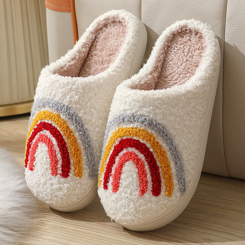Winter Cute Cartoon Smile Flannel Slippers Wholesale Home Fuzzy Slippers