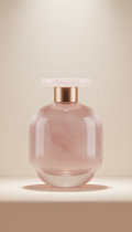 Rose Quartz Glass Fragrance Bottle with Faceted Stopper